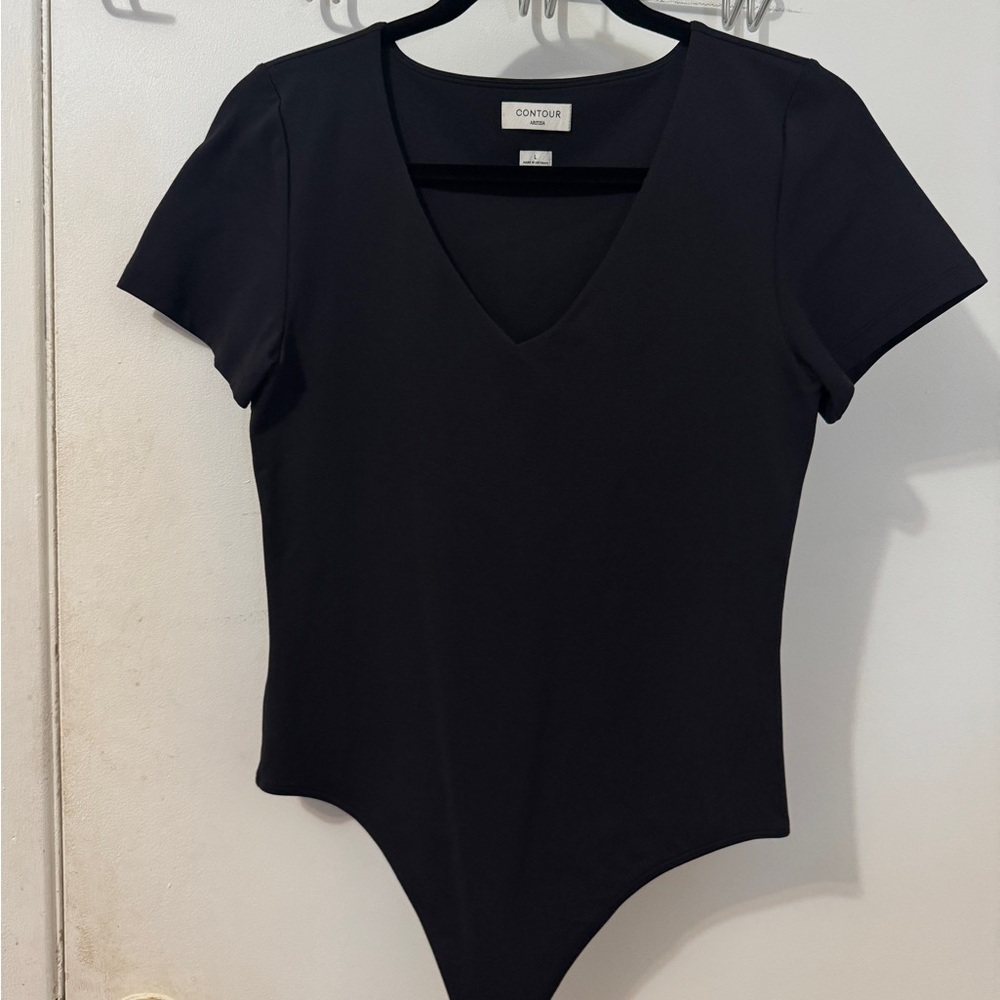 Babaton Black V-Neck Bodysuit